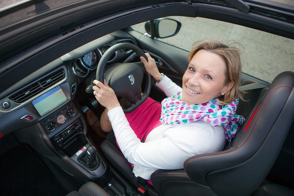 Vicki Butler-Henderson with the Citroen DS3 Cabrio Racing