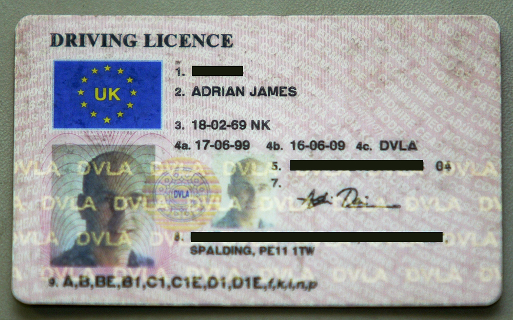 UK driving licence photocard.