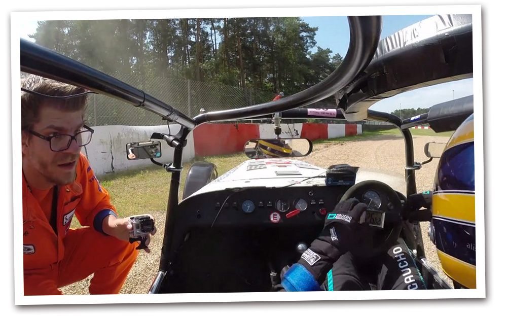 Alistair Weaver crash in Caterham Tracksport race, Circuit Zolder