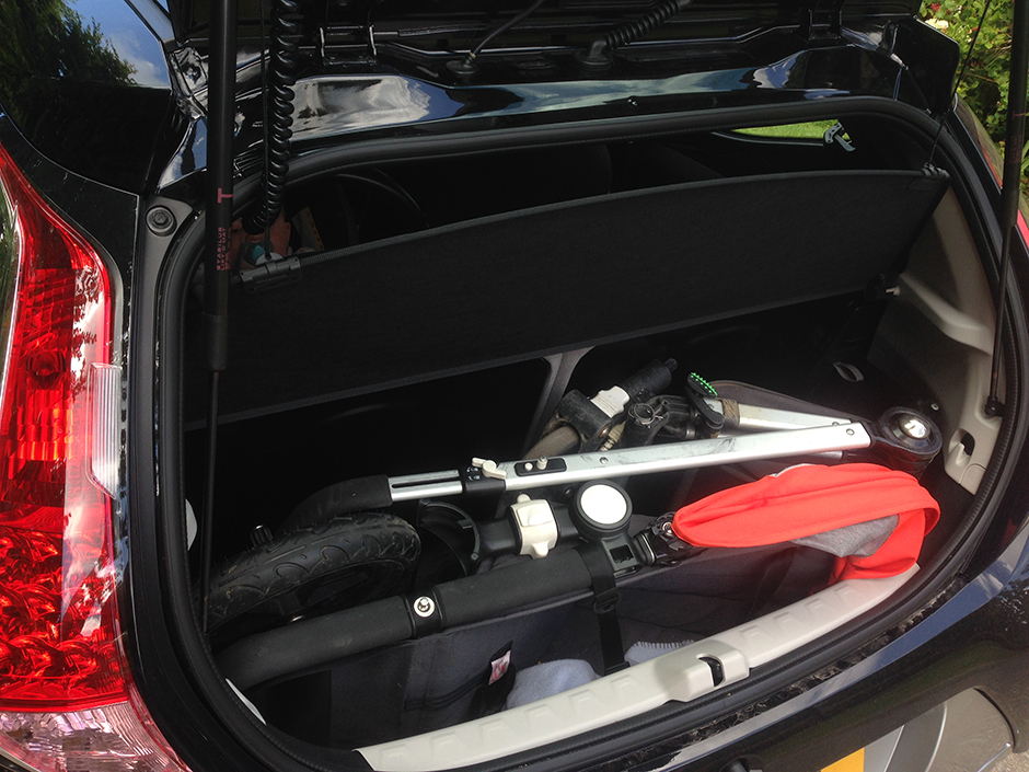Toyota Aygo 2014 boot with pushchair