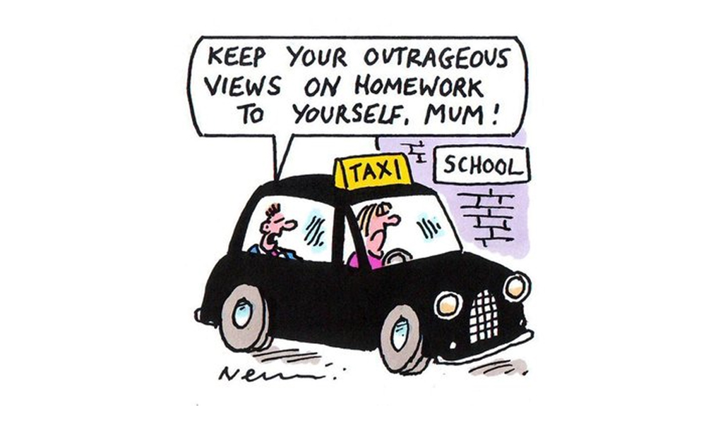 Taxi mum cartoon