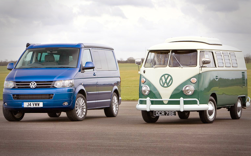 VW camper vans: new california vs classic T2