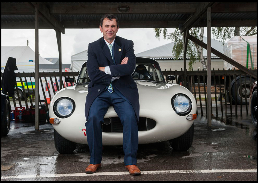 Phil Daniels with Jaguar E-type Lightweight