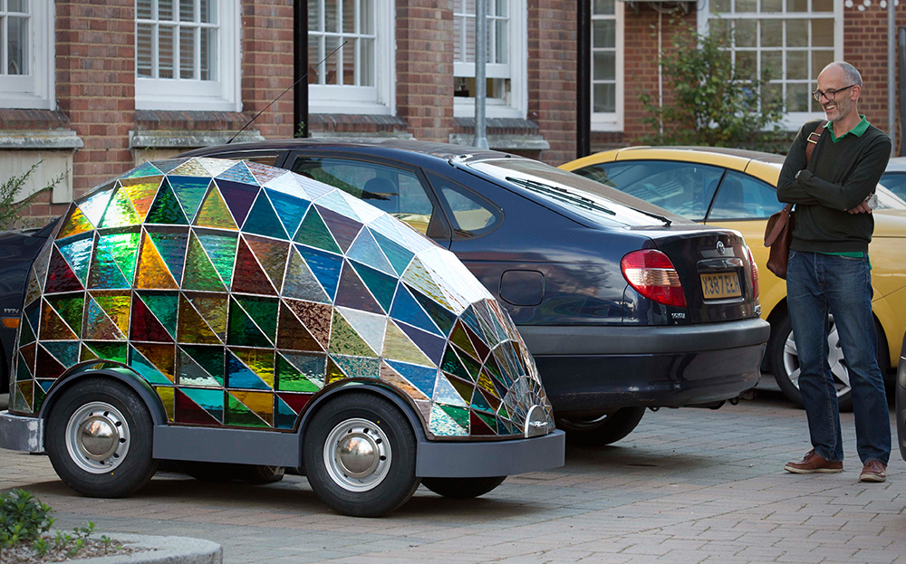 Stained glass car