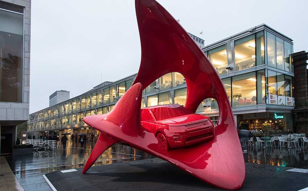 Land Rover scupltures by Nino Mustica,