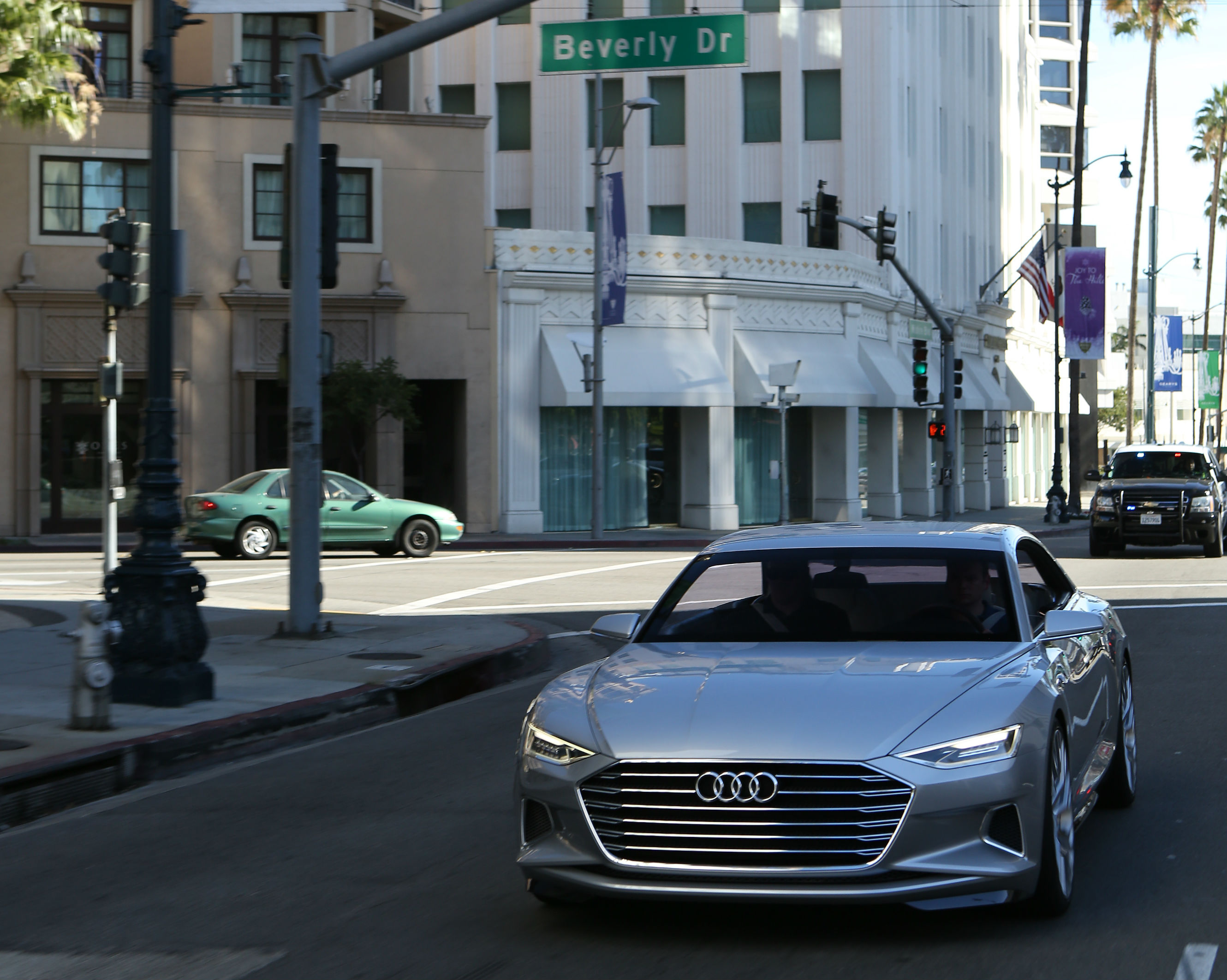 Audi Prologue driving on Beverly Drive