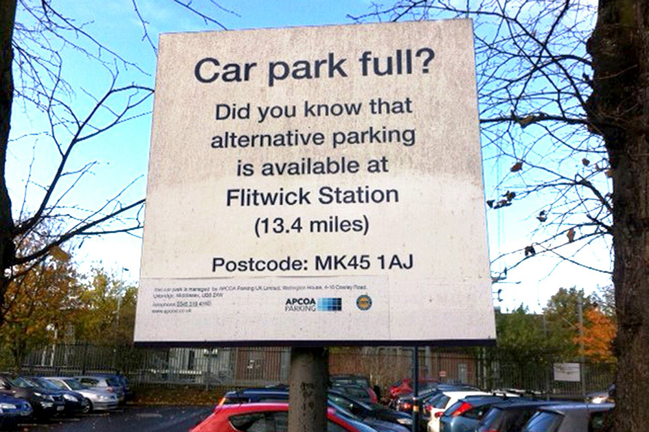 Flitwick road sign