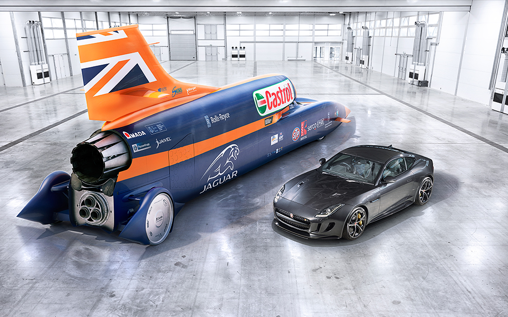 Jaguar AWD F-type Coupe R and Bloodhound SSC