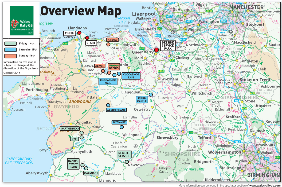 2014 Wales Rally GB map