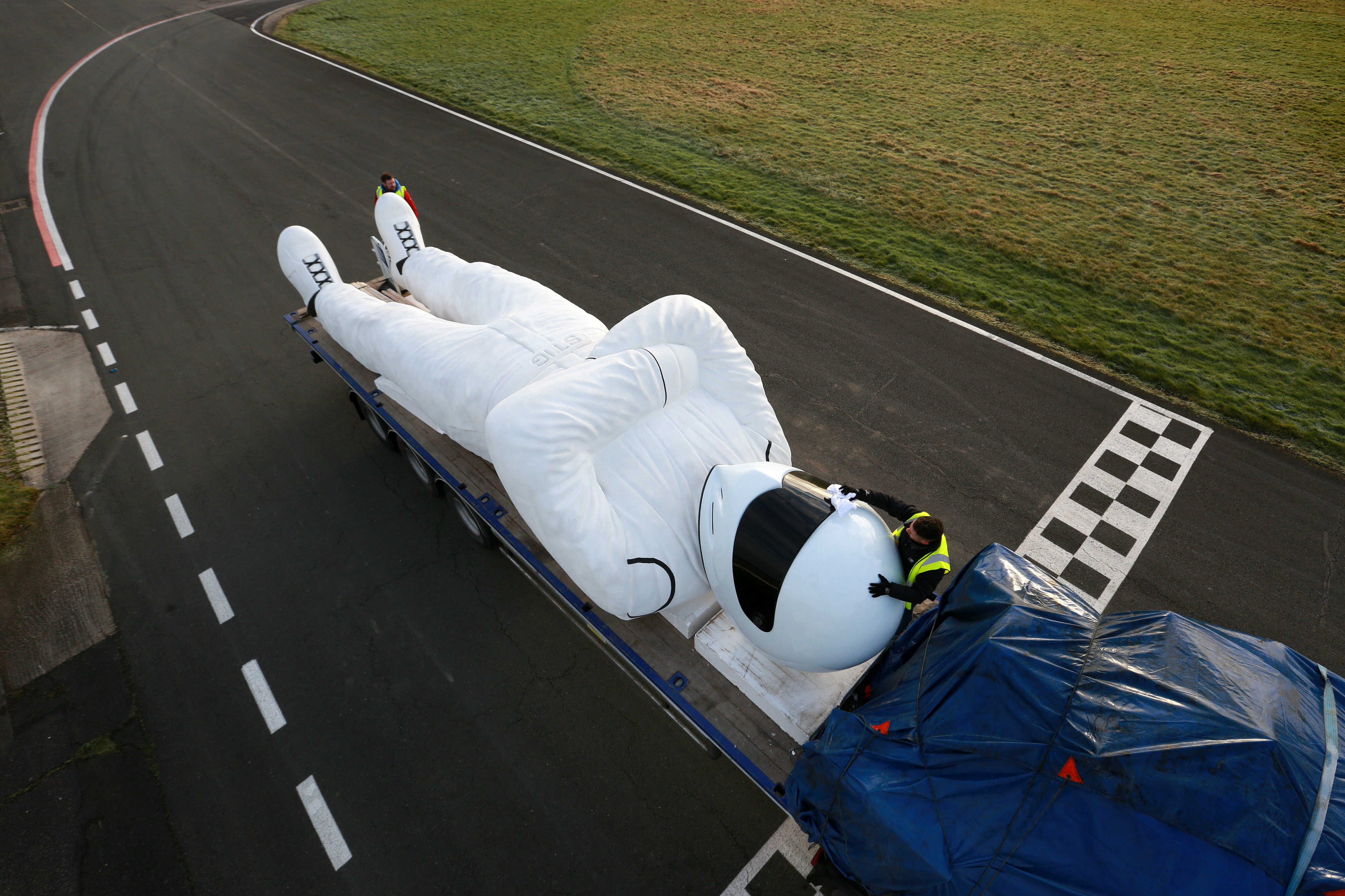 Big Stig being cleaned at Top Gear test track