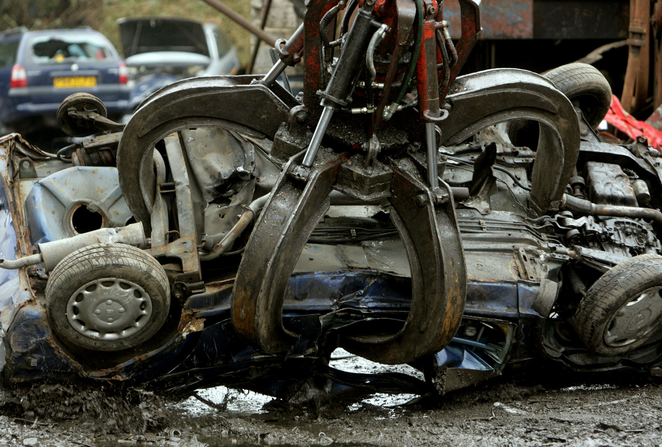 Car being recycled