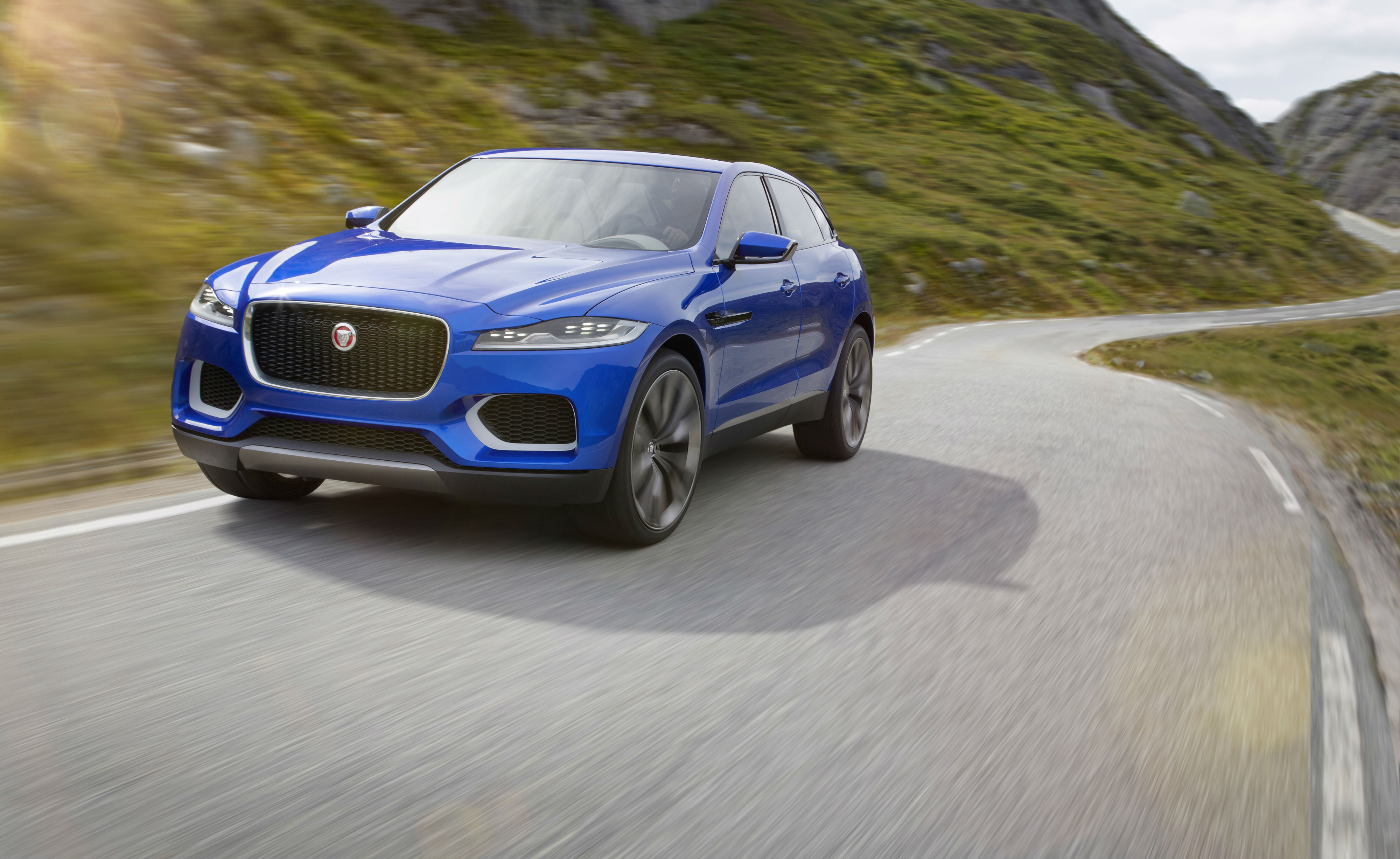 Jaguar C-X17 concept car on the road