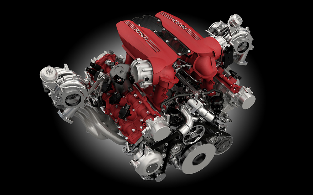 2015 Ferrari 488 GTB engine - V8 turbo