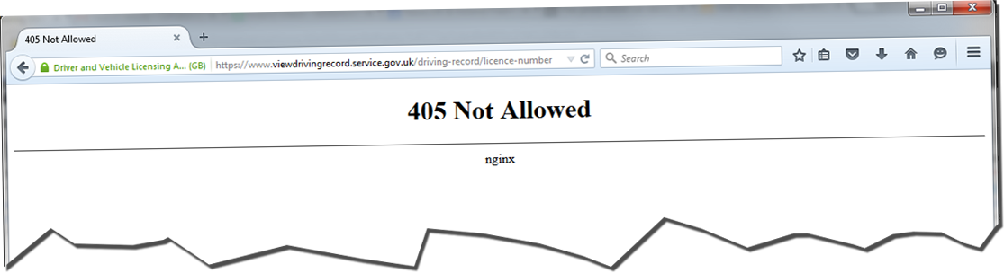 DVLA view driver record service broken