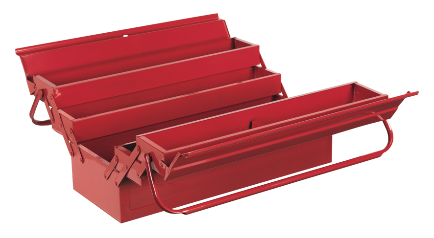 Venus VTB Metal Tool Box with 5 Compartment Box (Red)