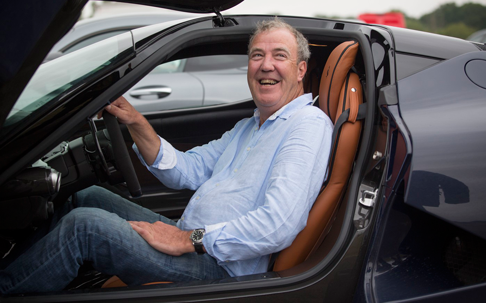 Jeremy Clarkson in the driver's seat of Nick Mason's LaFerrari