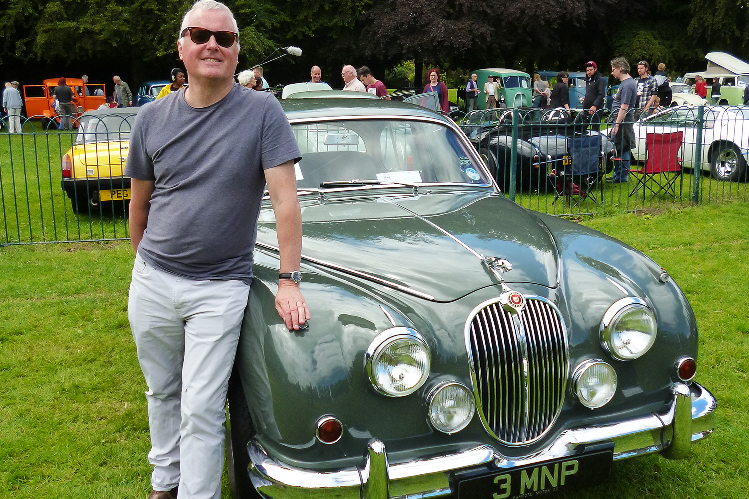 Kim Horton and his Jaguar Mark 2 for a classic car column. Kim's number is 07941270432. The car was previously owned by Tony Wilson, of Factory Records. Pictures from Kim Horton