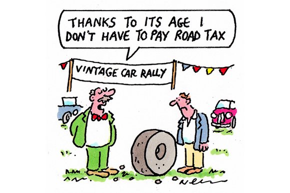 Historic car tax cartoon joke