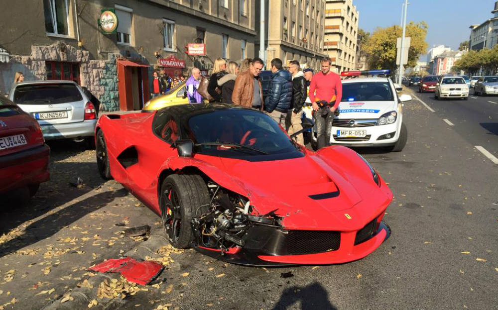 Crashed Ferrari LaFerrari in Budapest