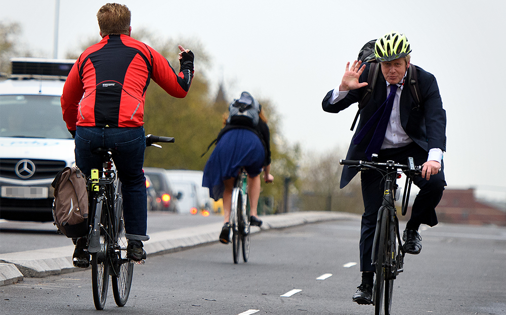 Boris Johnson abused by cyclist during cycle superhighway media event
