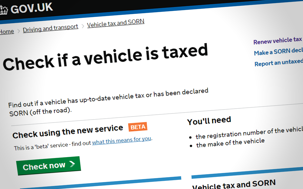 How can I check whether or not my car is taxed?