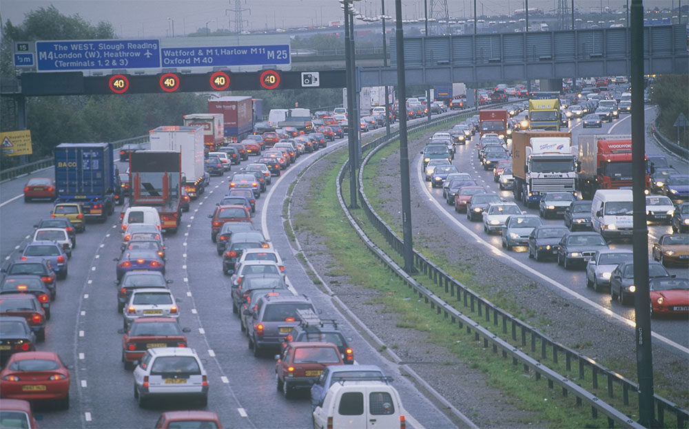 Traffic jams down the motorway