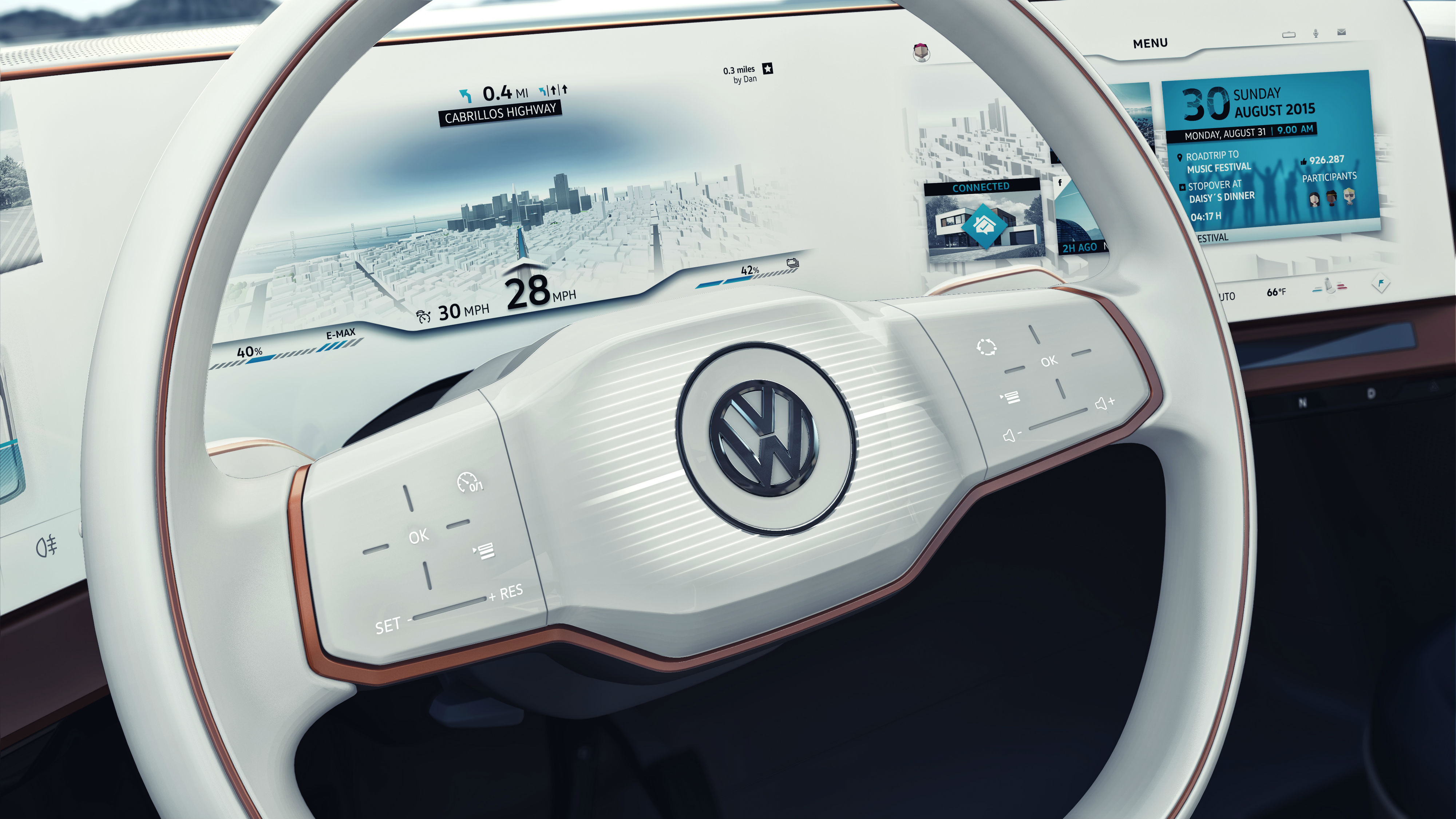 Volkswagen Budd-e concept car at CES 2016 - interior pictures