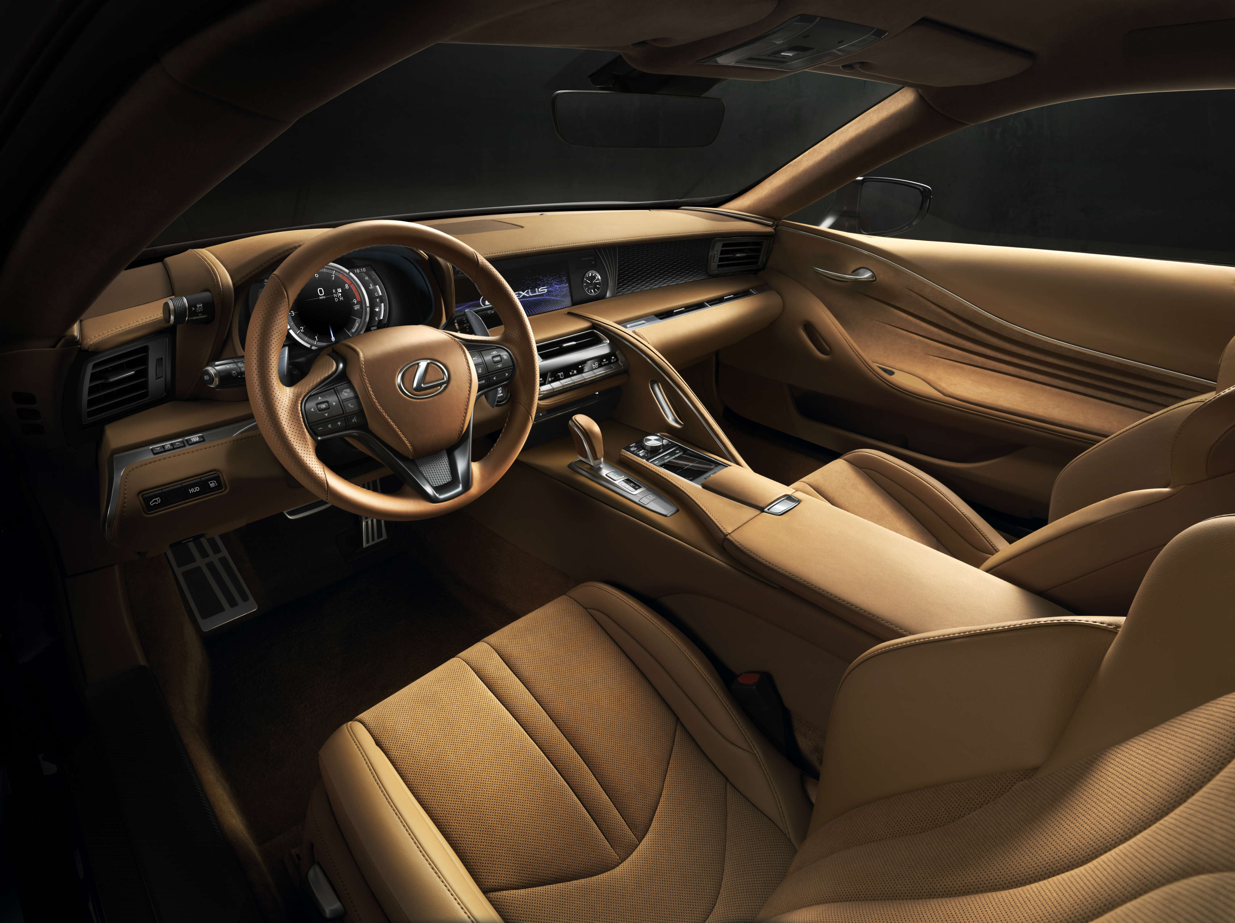 The 2+2 interior of the Lexus LC 500 sports car