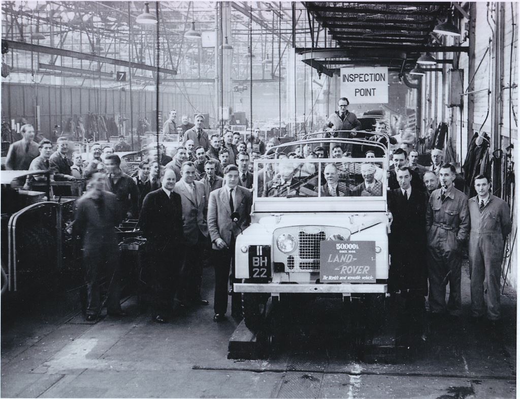 50,000th Land Rover on production line in 1952