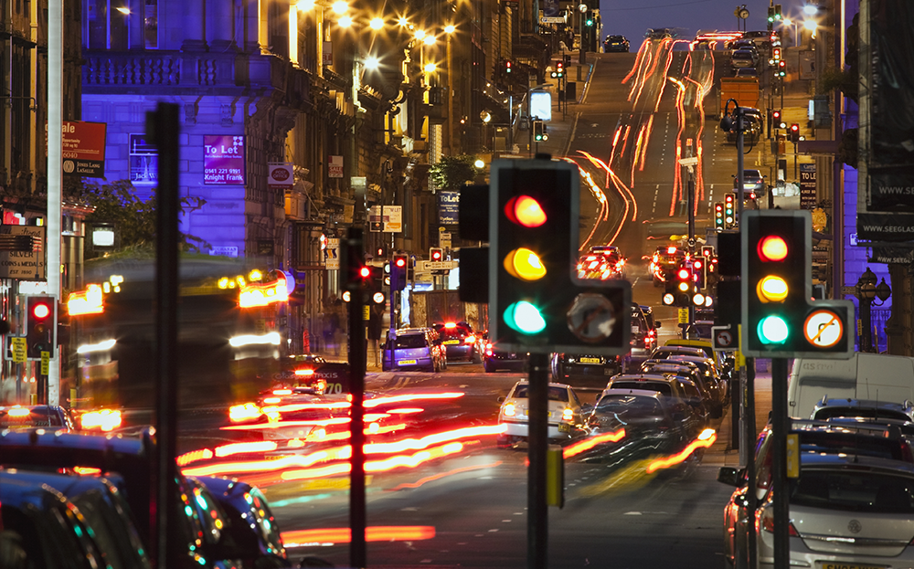 Traffic lights in Glasgow