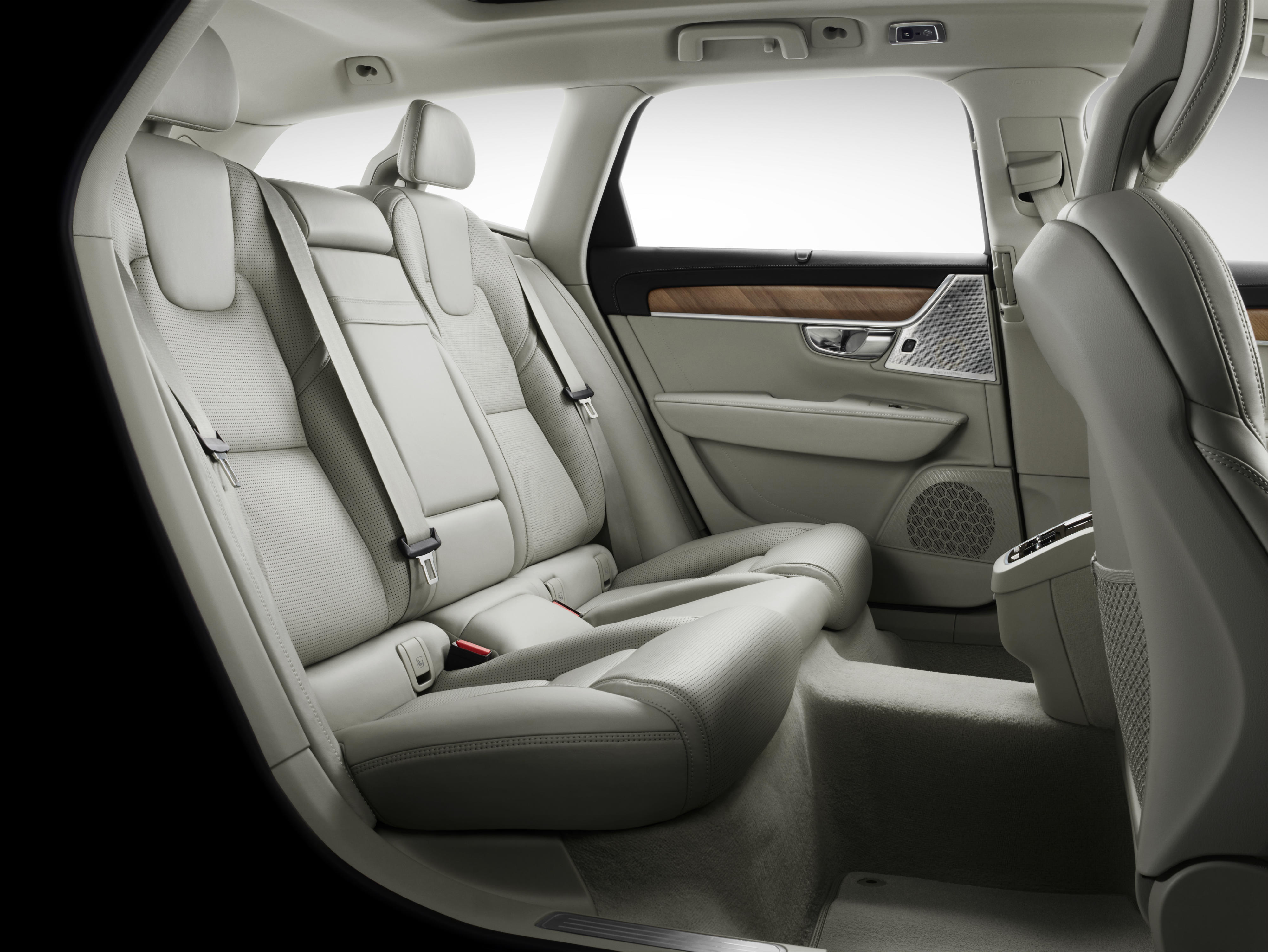 Back seats of the 2016 Volvo V90 large estate car