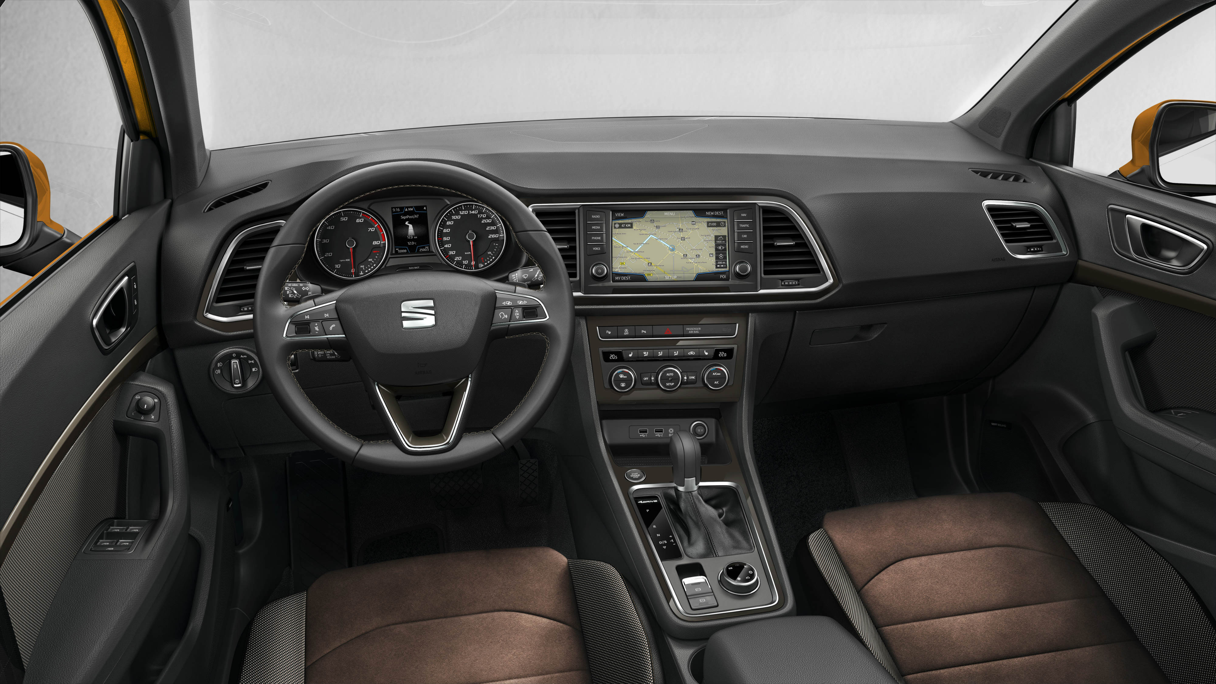 Interior of the 2016 Seat Ateca SUV