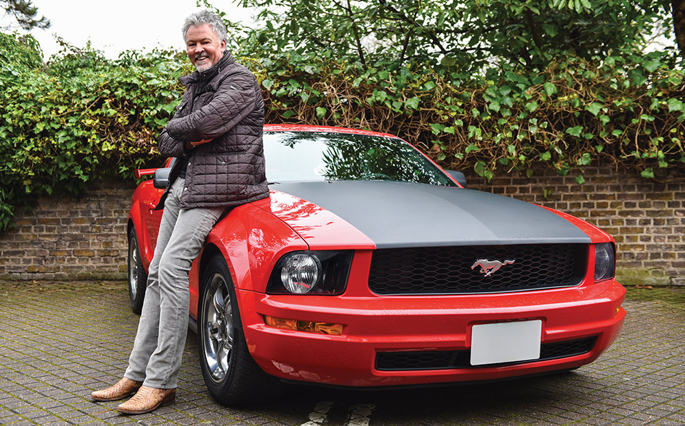 Singer Paul Young with his Ford Mustang: Sunday Times Driving Me and My Motor