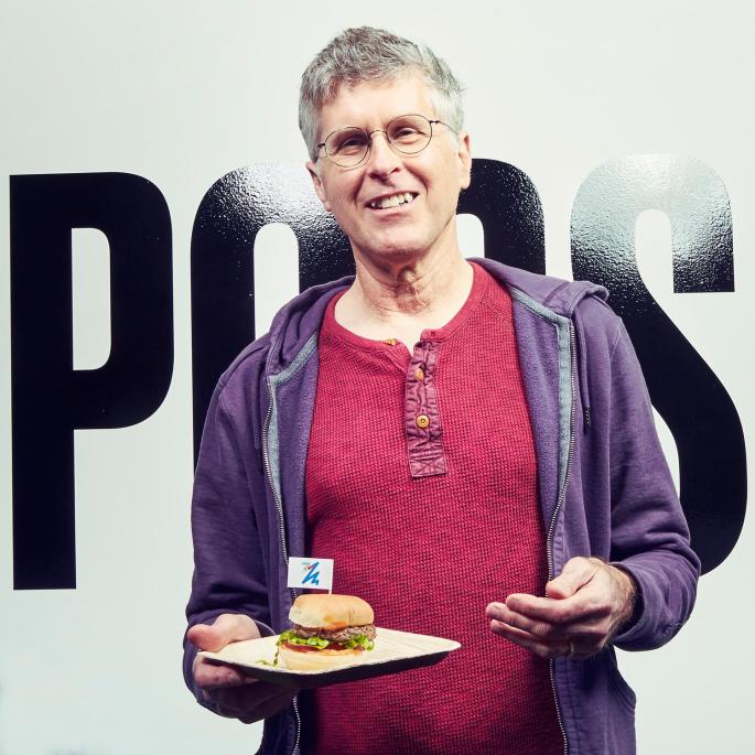 Don’t have a cow, man: the Impossible burger’s creator, Patrick Brown, a former professor of biochemistry at Stanford University CODY PICKENS