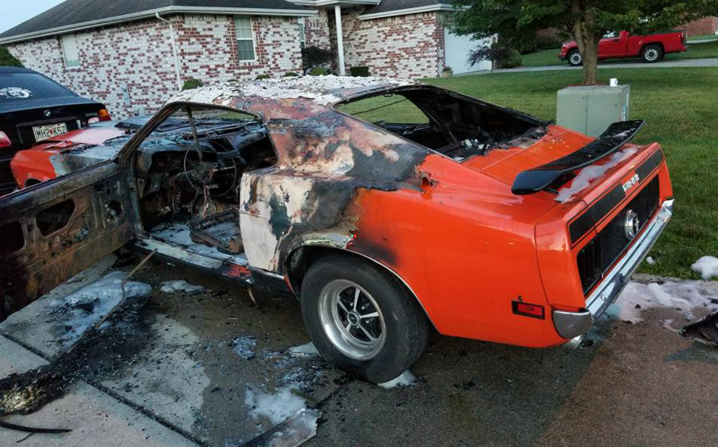 Crowd-funding raises nearly £10,000 after vandals burn classic Ford Mustang to the ground