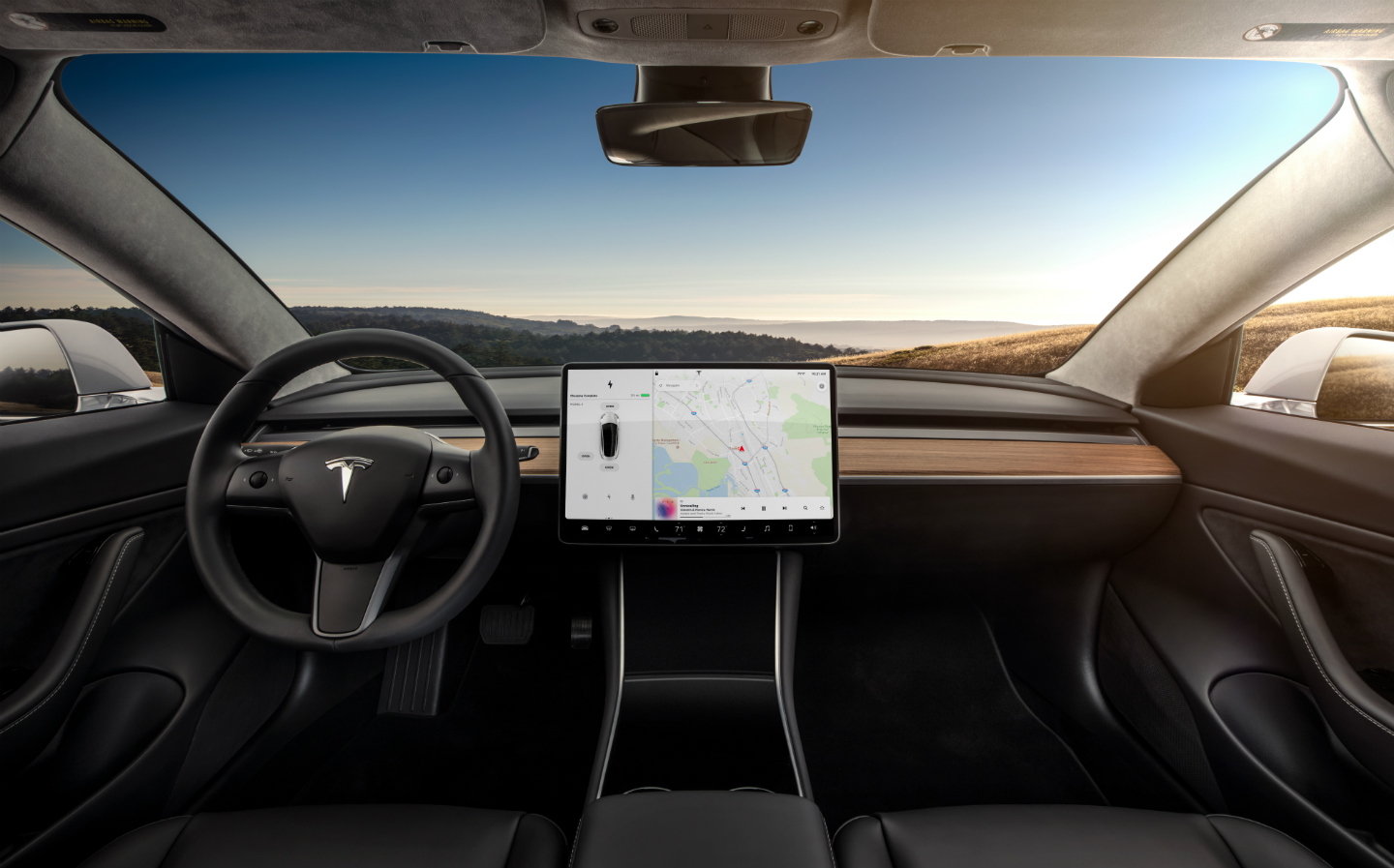 Tesla Model 3 dashboard and touchscreen