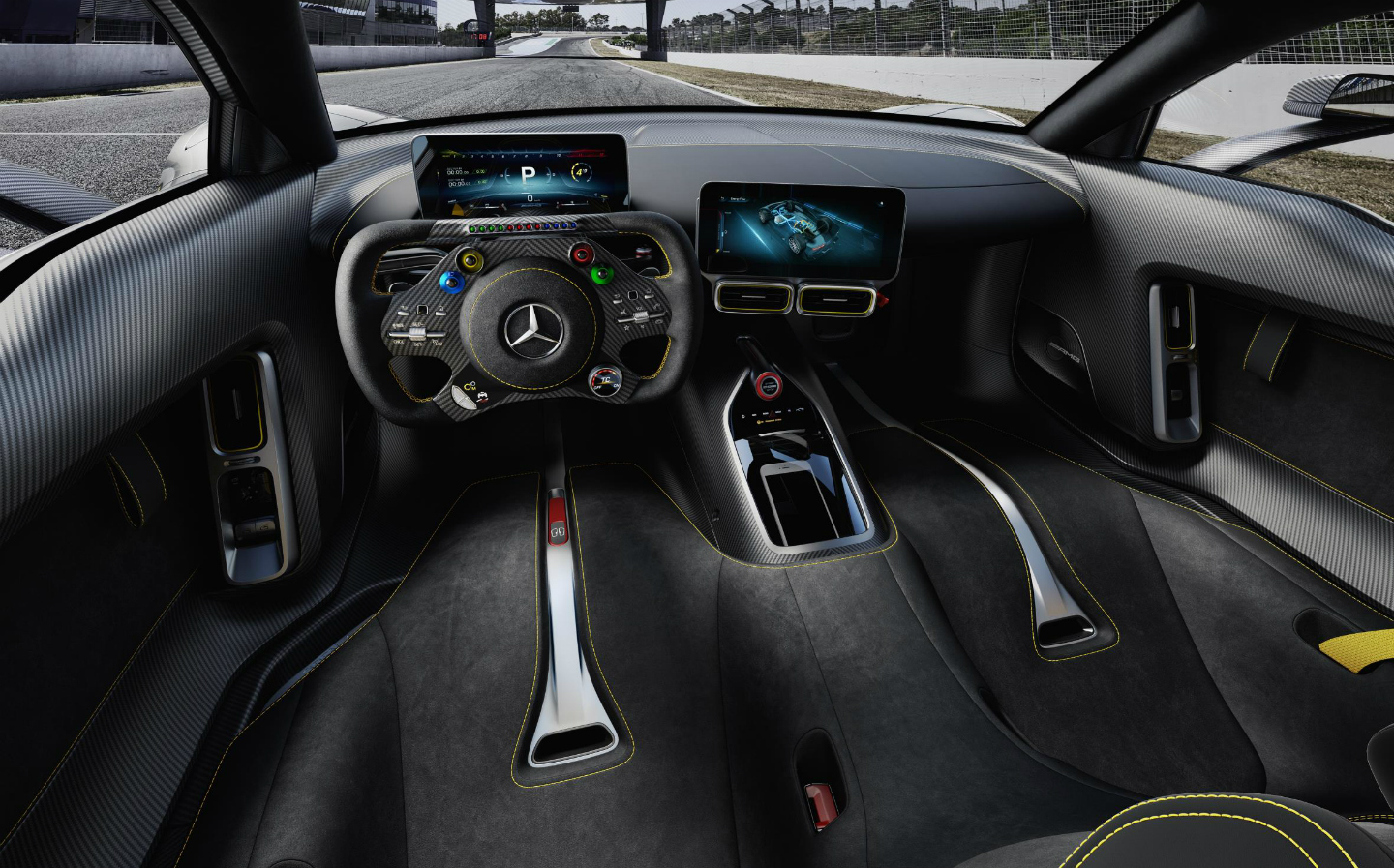 Interior of the 1000hp Mercedes-AMG Project One debuts at Frankfurt motor show 2017