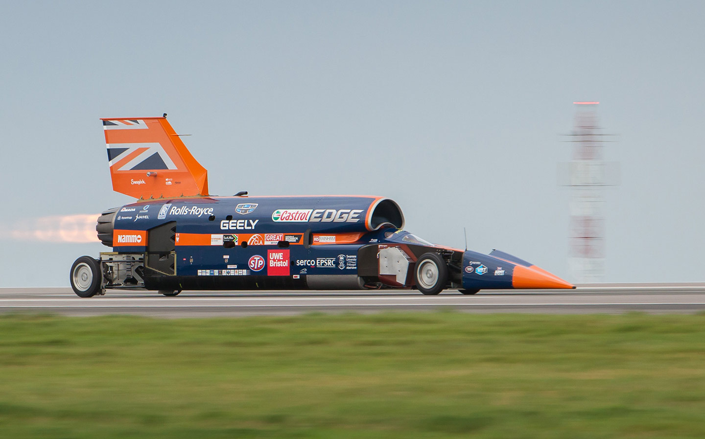 From 0 to 200mph in 7sec: Bloodhound land speed record car's first jet-powered run