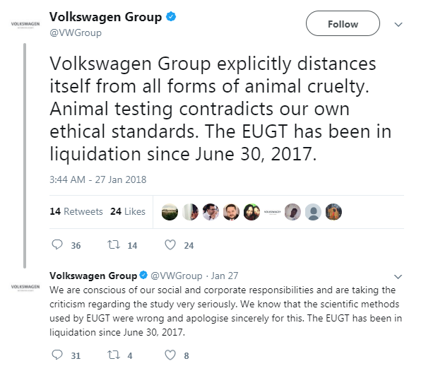Volkswagen monkey emissions test statement