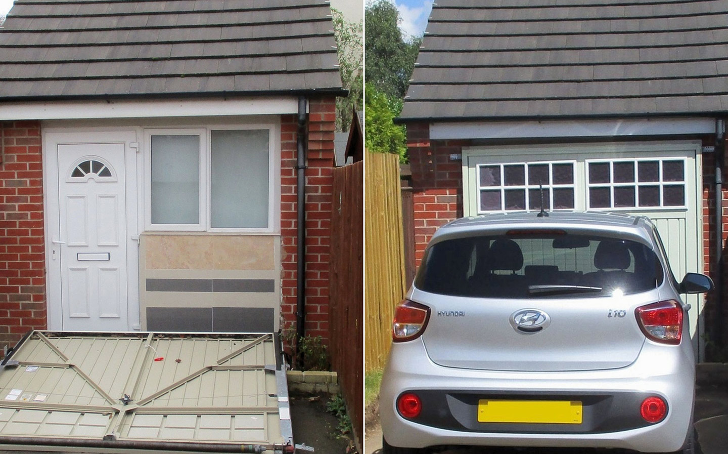 Fake garage door hid illegal house