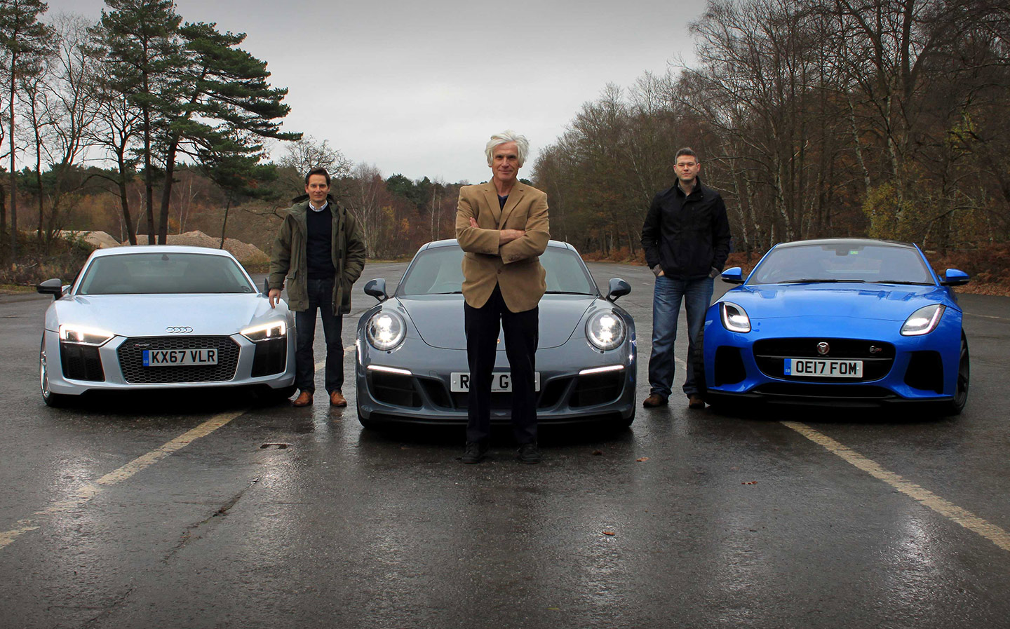 Super investments? Audi R8 V10 vs Jaguar F-Type SVR vs Porsche 911 GTS group test review