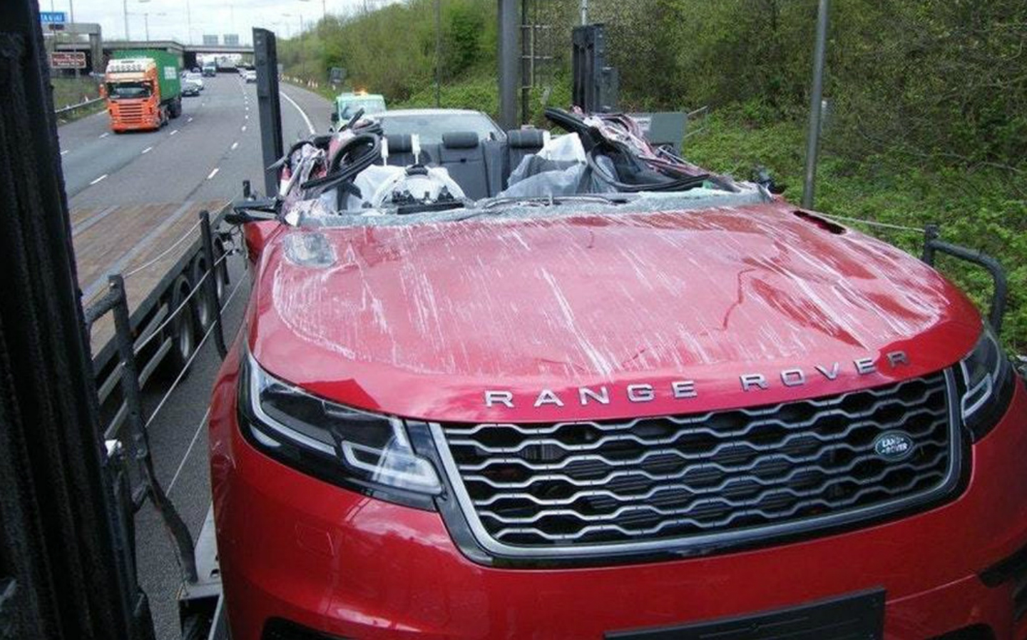 Bridge crash creates world's first Range Rover Velar convertible