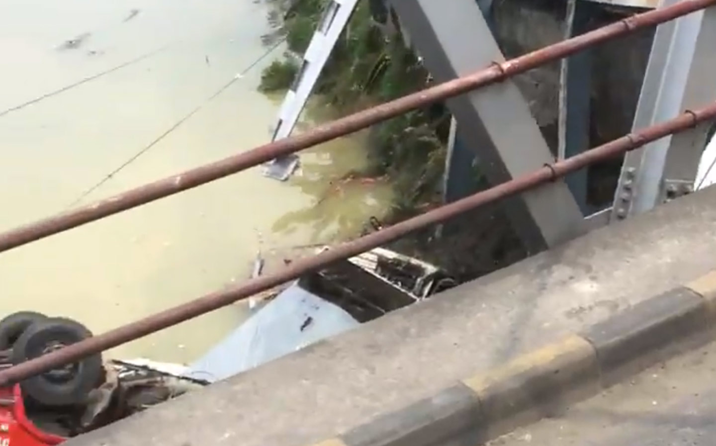 Two truck drivers killed in East Java bridge collapse