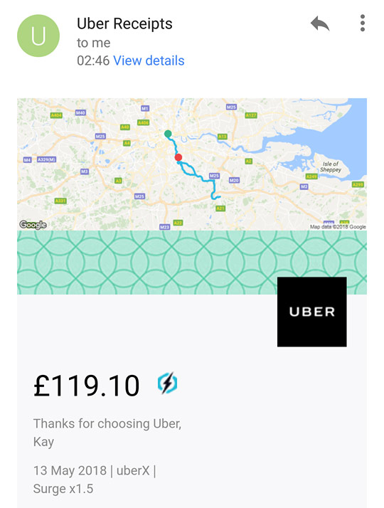 Female Uber passenger charged £119 for eight-mile journey after 43-mile round trip while she slept