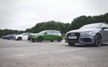 Hot hatch drag race: Audi RS 3, Mercedes-AMG A45, VW Golf R, Honda Civic Type R and Ford Focus RS