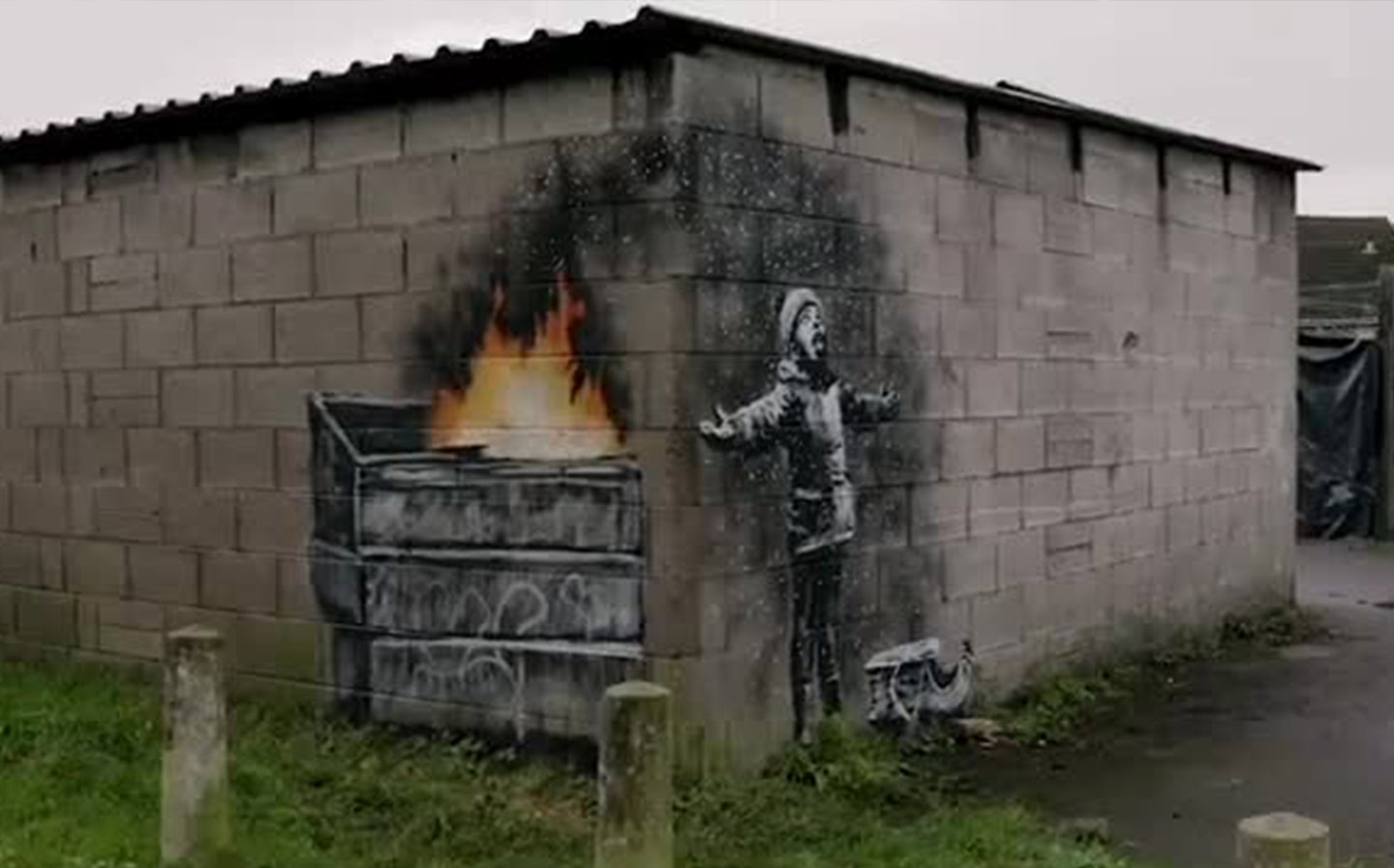 Banksy turns humble Welsh garage into valuable work of art