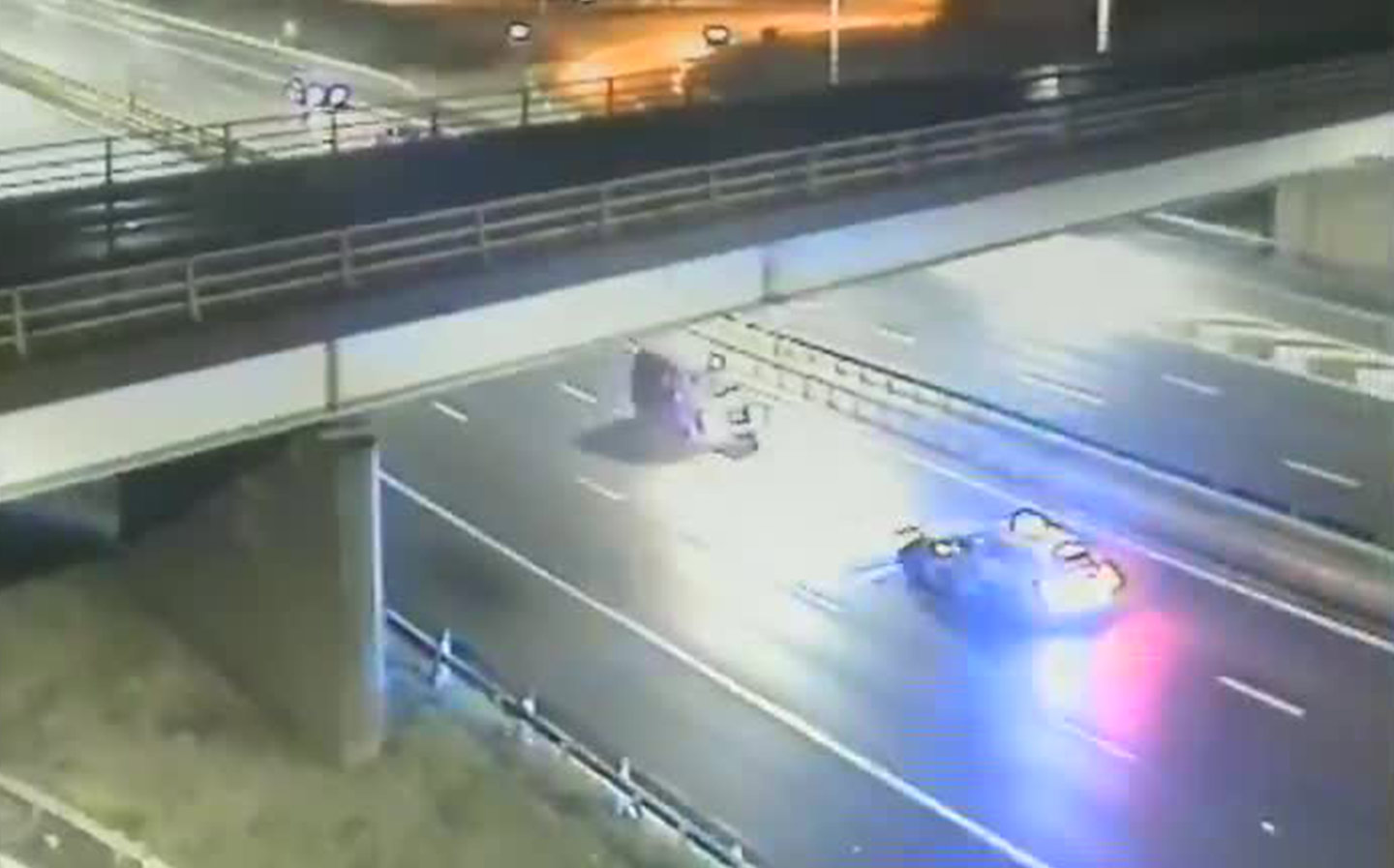 Watch police stop drunk motorist driving wrong way down motorway