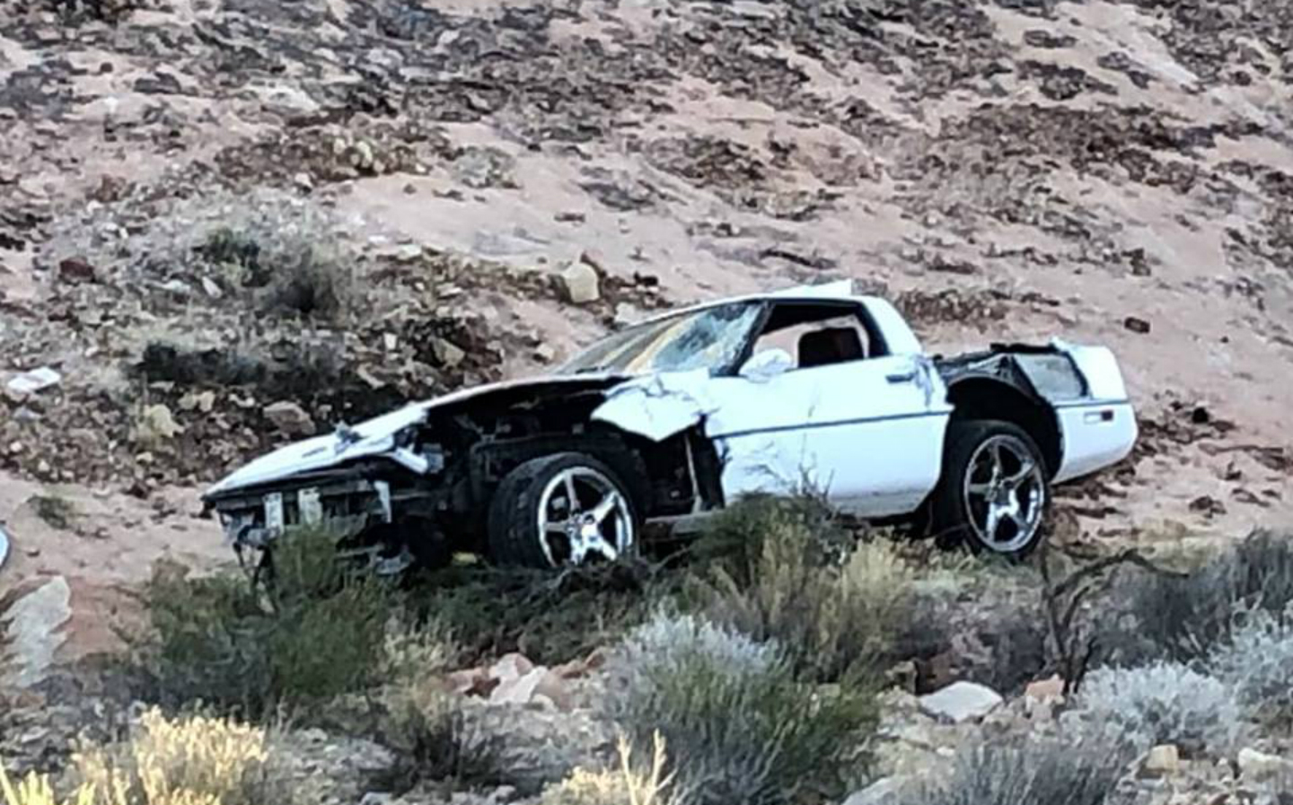 70-year old Corvette driver survives 150ft fall down river valley