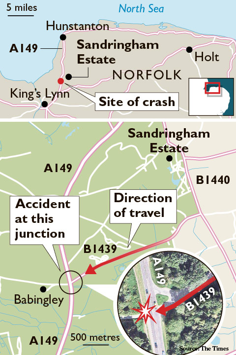 Prince Phillip Sandringham crash