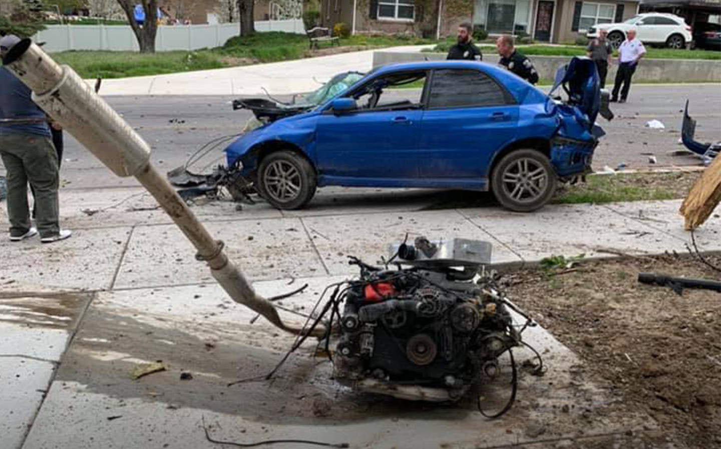 Subaru WRX destroyed in violent Utah car crash